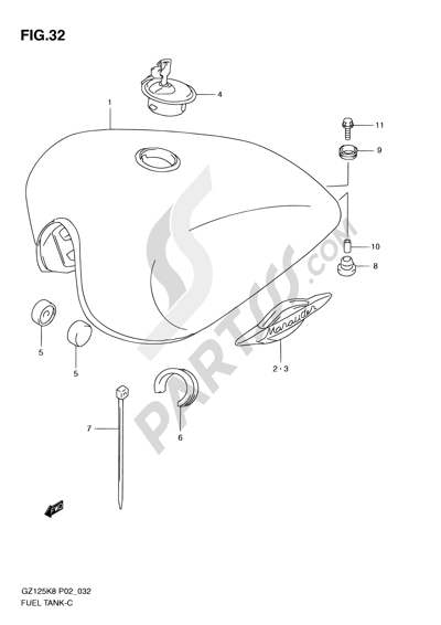 Suzuki MARAUDER GZ125 2010 32 - FUEL TANK