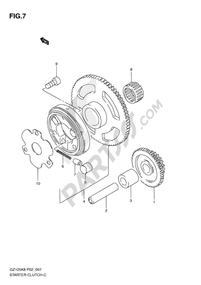 Suzuki MARAUDER GZ125 2010 7 - STARTER CLUTCH