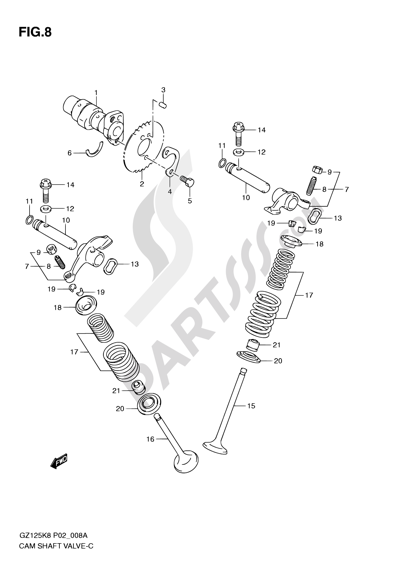 Suzuki MARAUDER GZ125 2010 8 - CAMSHAFT-VALVE