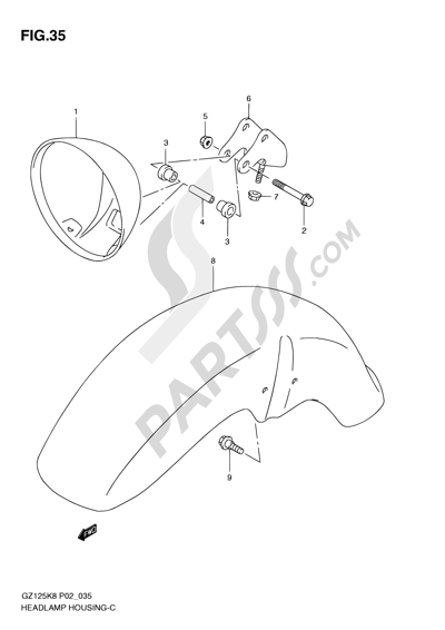 Suzuki MARAUDER GZ125 2010 35 - HEADLAMP HOUSING