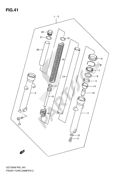 Suzuki MARAUDER GZ125 2010 41 - FRONT FORK DAMPER