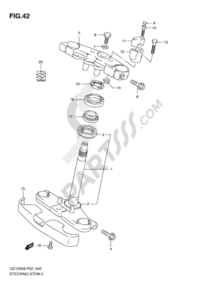 Suzuki MARAUDER GZ125 2010 42 - STEERING STEM