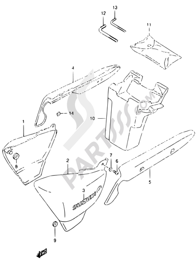 Suzuki MARAUDER GZ125 1998 31 - FRAME COVER