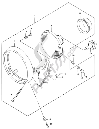 Suzuki MARAUDER GZ125 1998 21 - HEADLAMP