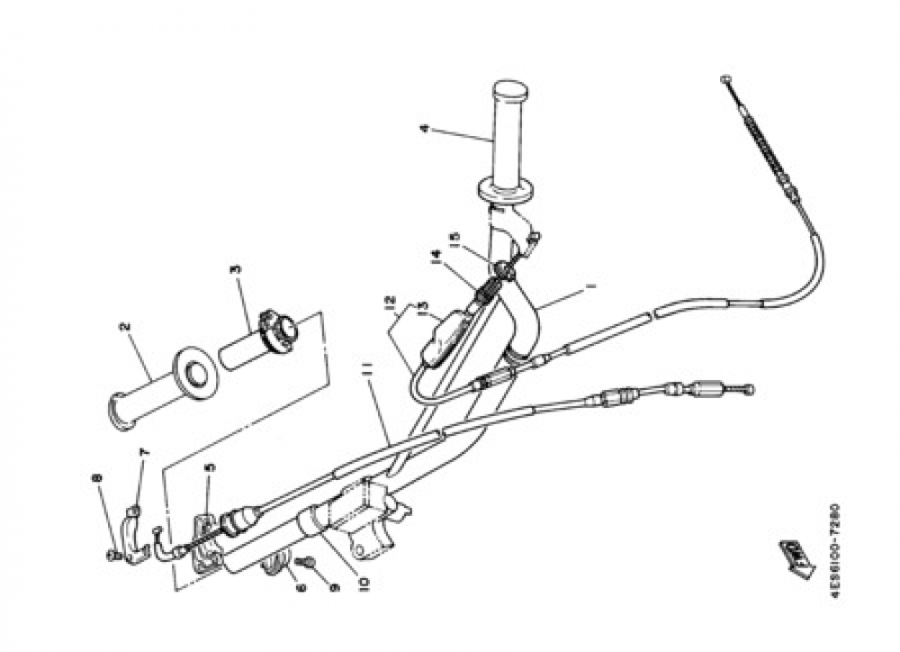 STEERING HANDLE CABLE Yamaha YZ85 2003
