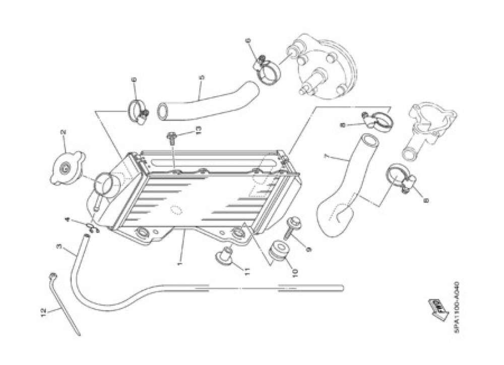 RADIATOR HOSE Yamaha YZ85 2003