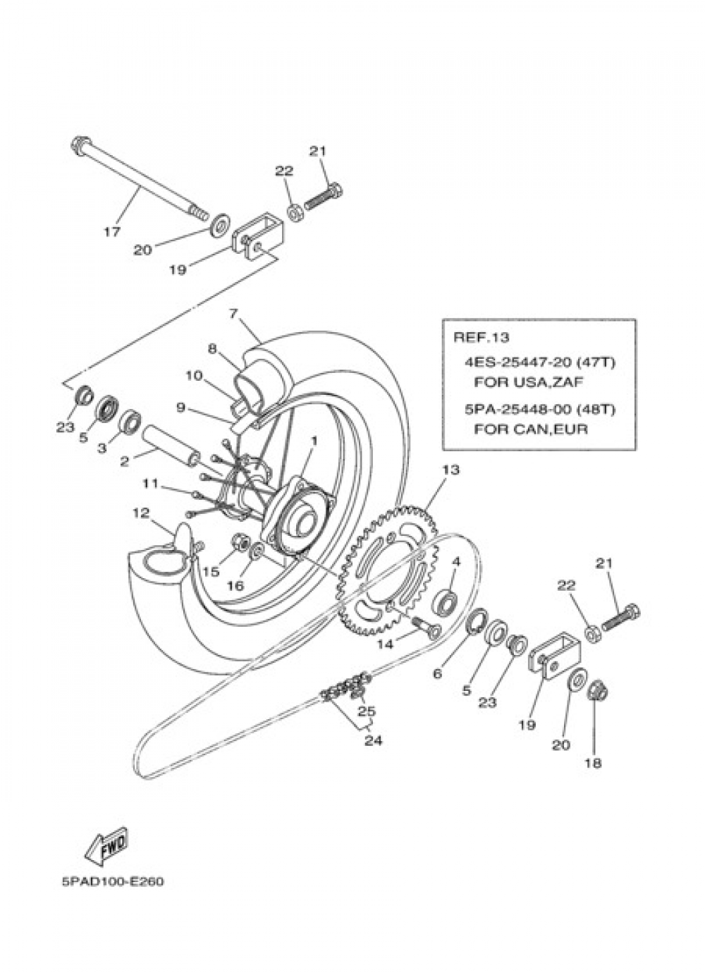 REAR WHEEL Yamaha YZ85 2006