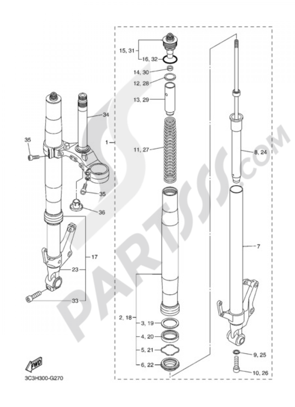 FRONT FORK Yamaha FZ1 ABS 2010