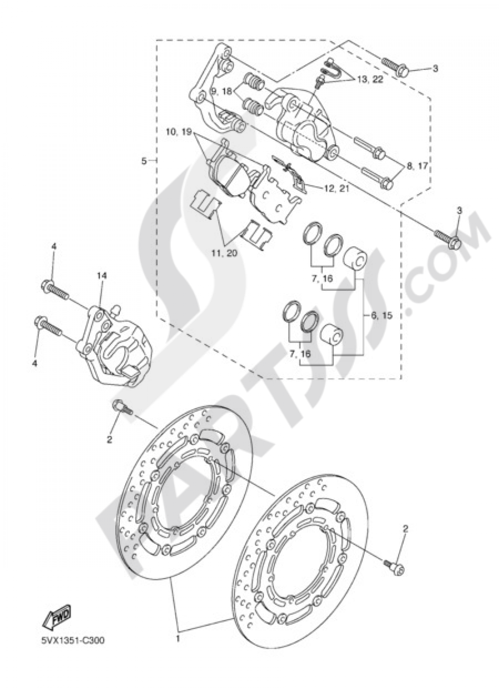 FRONT BRAKE CALIPPER Yamaha MT-03 2009