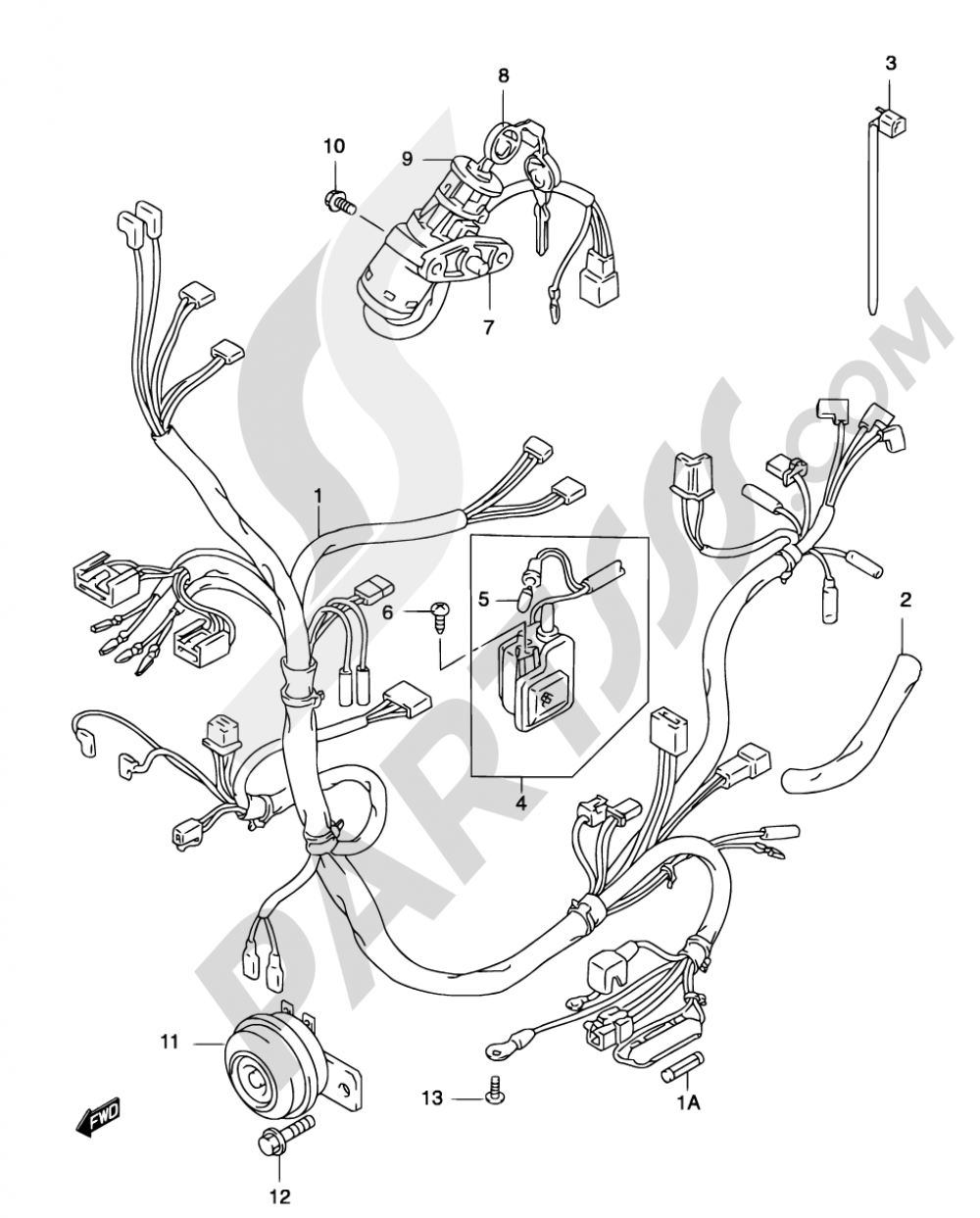 23A - WIRING HARNESS (MODEL K3/K4) Suzuki KATANA AY50 2004