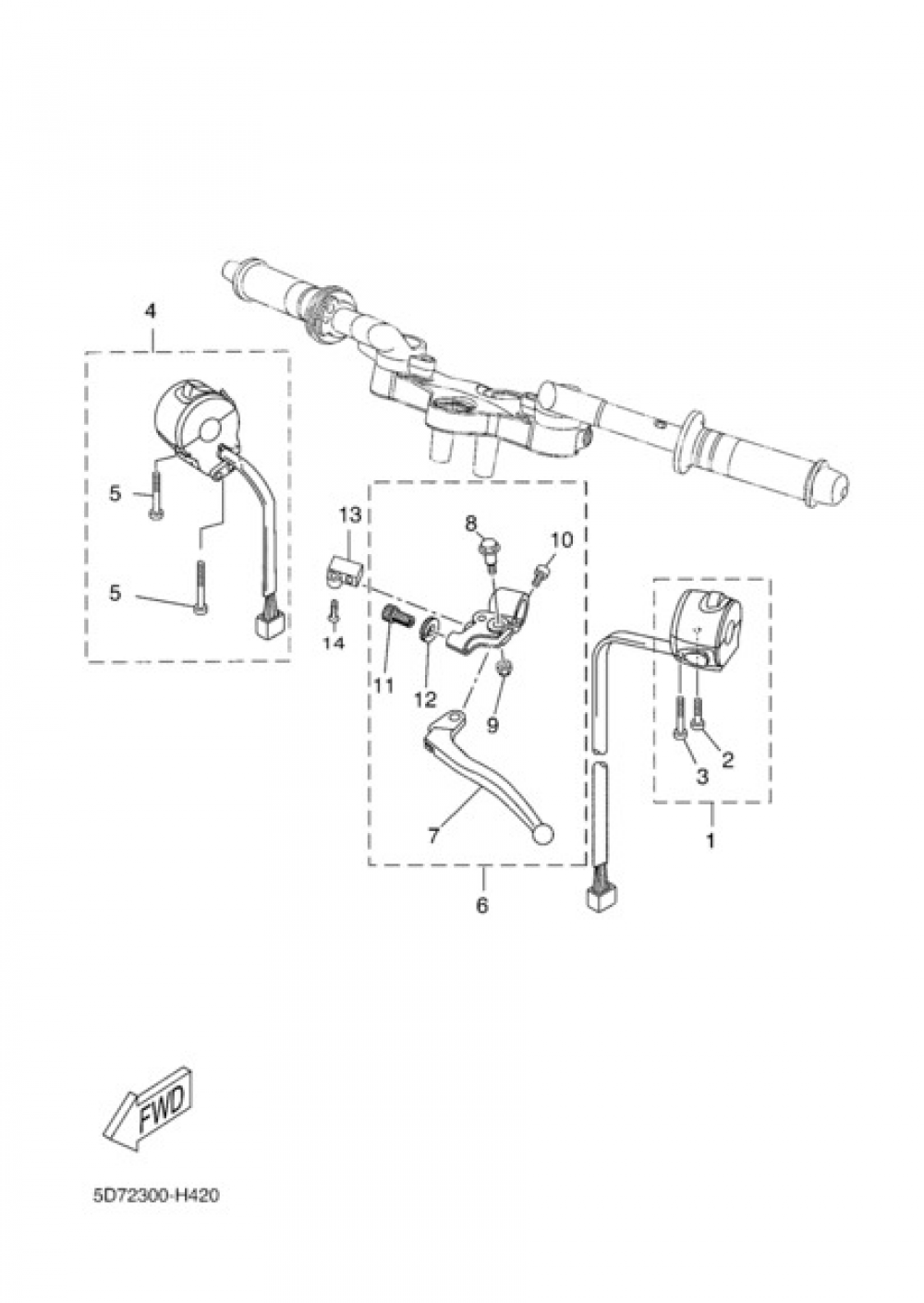 HANDLEBAR SWITCH AND LEVER Yamaha YZF-R125 2009