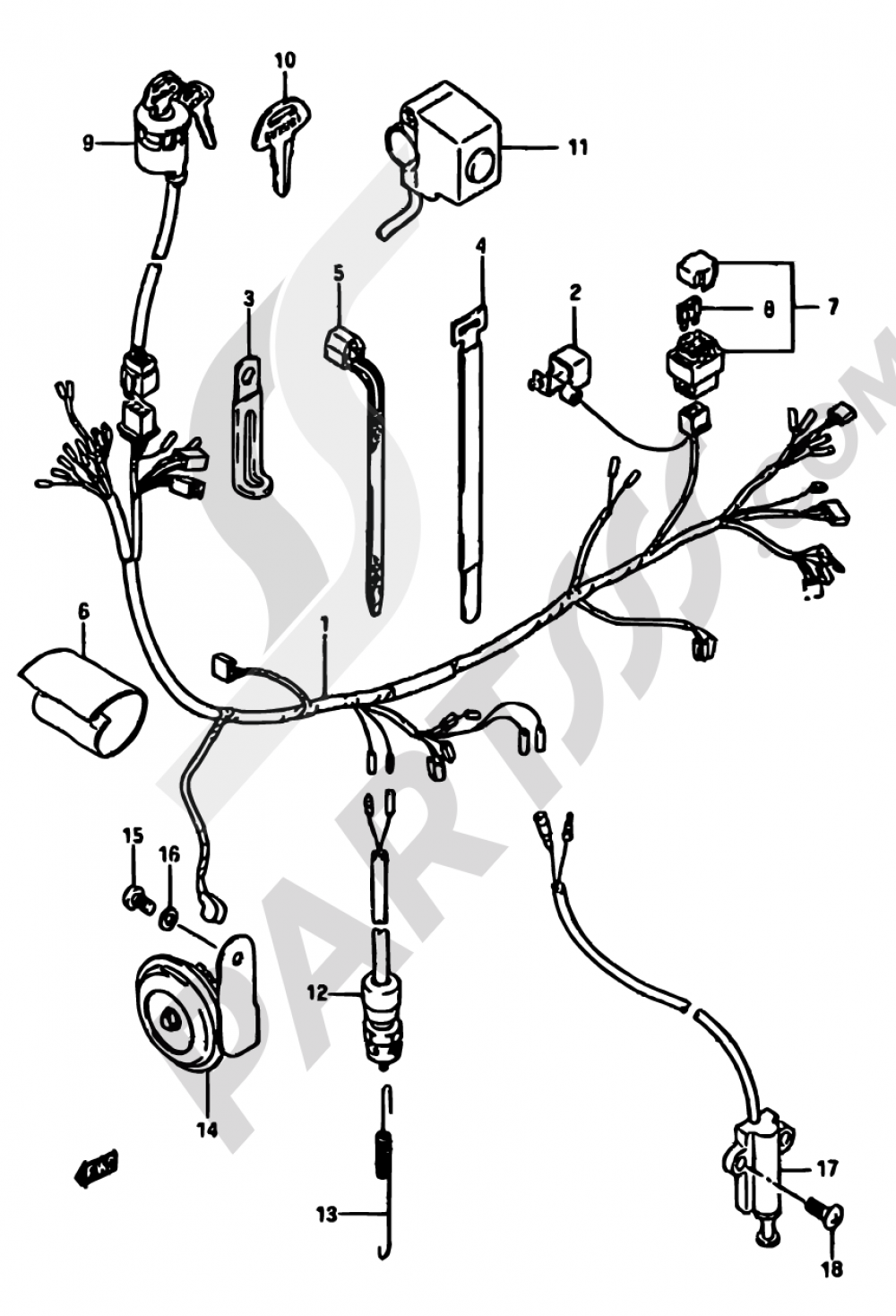 29 - WIRING HARNESS Suzuki DR600S 1988