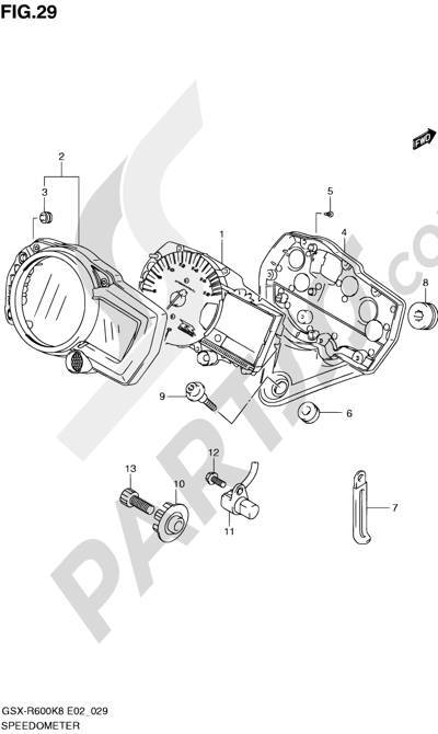 Suzuki GSX-R600 2009 29 - SPEEDOMETER