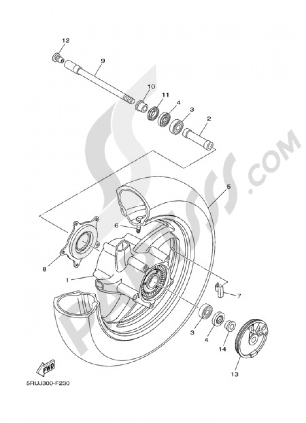 FRONT WHEEL Yamaha Majesty 400 ABS 2008