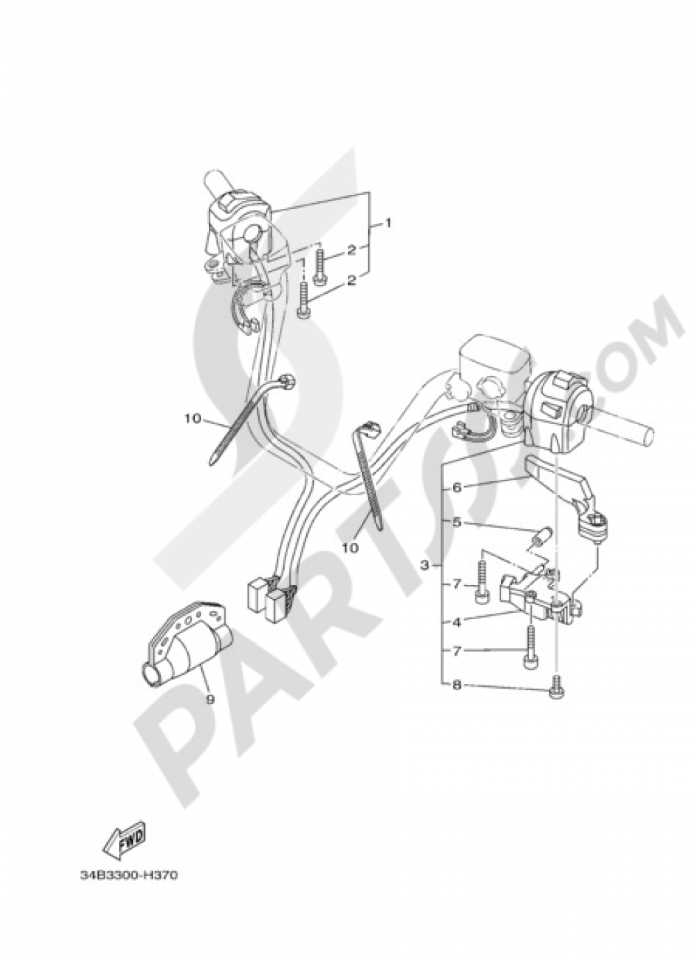 HANDLEBAR SWITCH AND LEVER Yamaha Majesty 400 ABS 2010