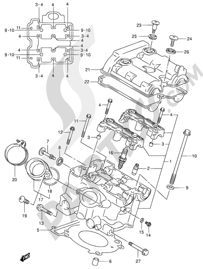 34 - FUEL TANK (MODEL X/Y) Suzuki SV650 1999