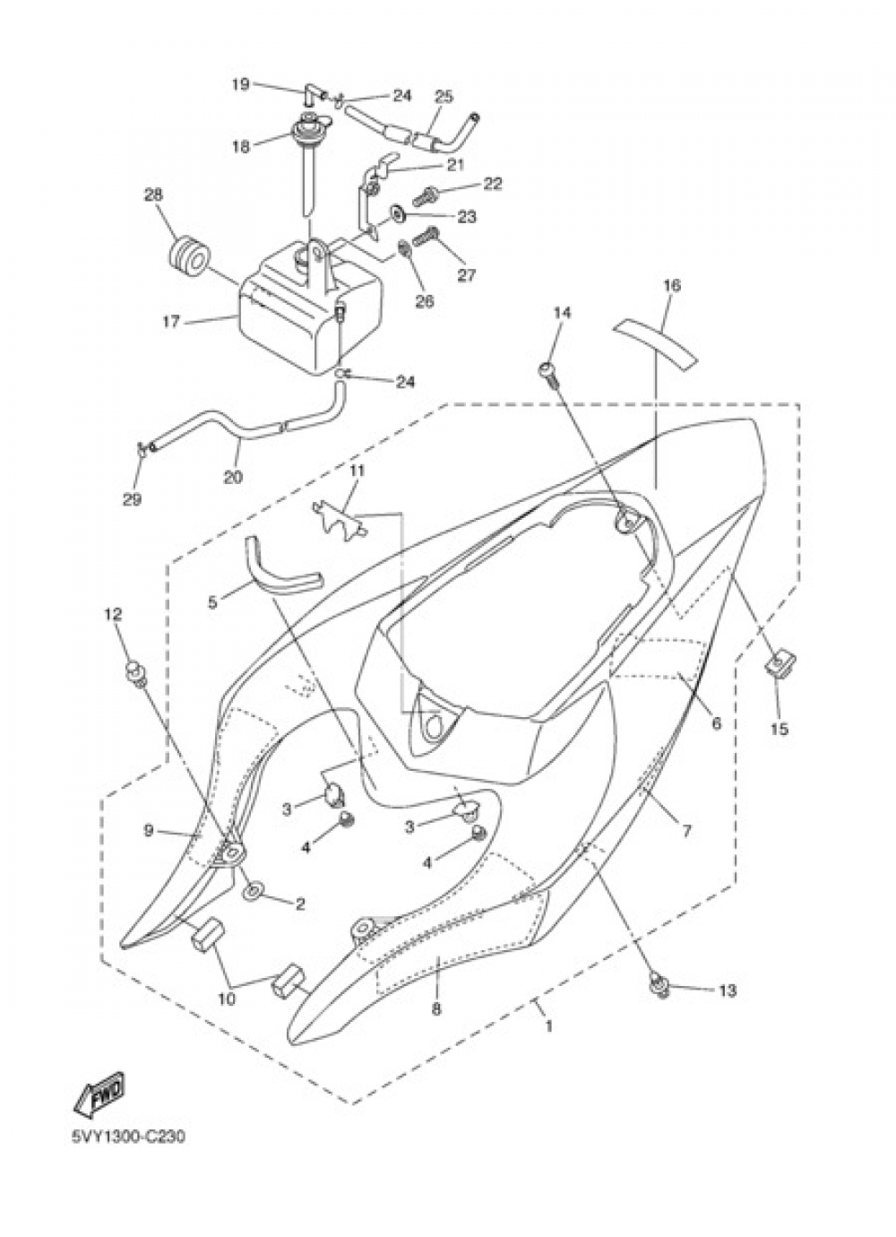 SIDE COVER Yamaha YZF-R1 2004