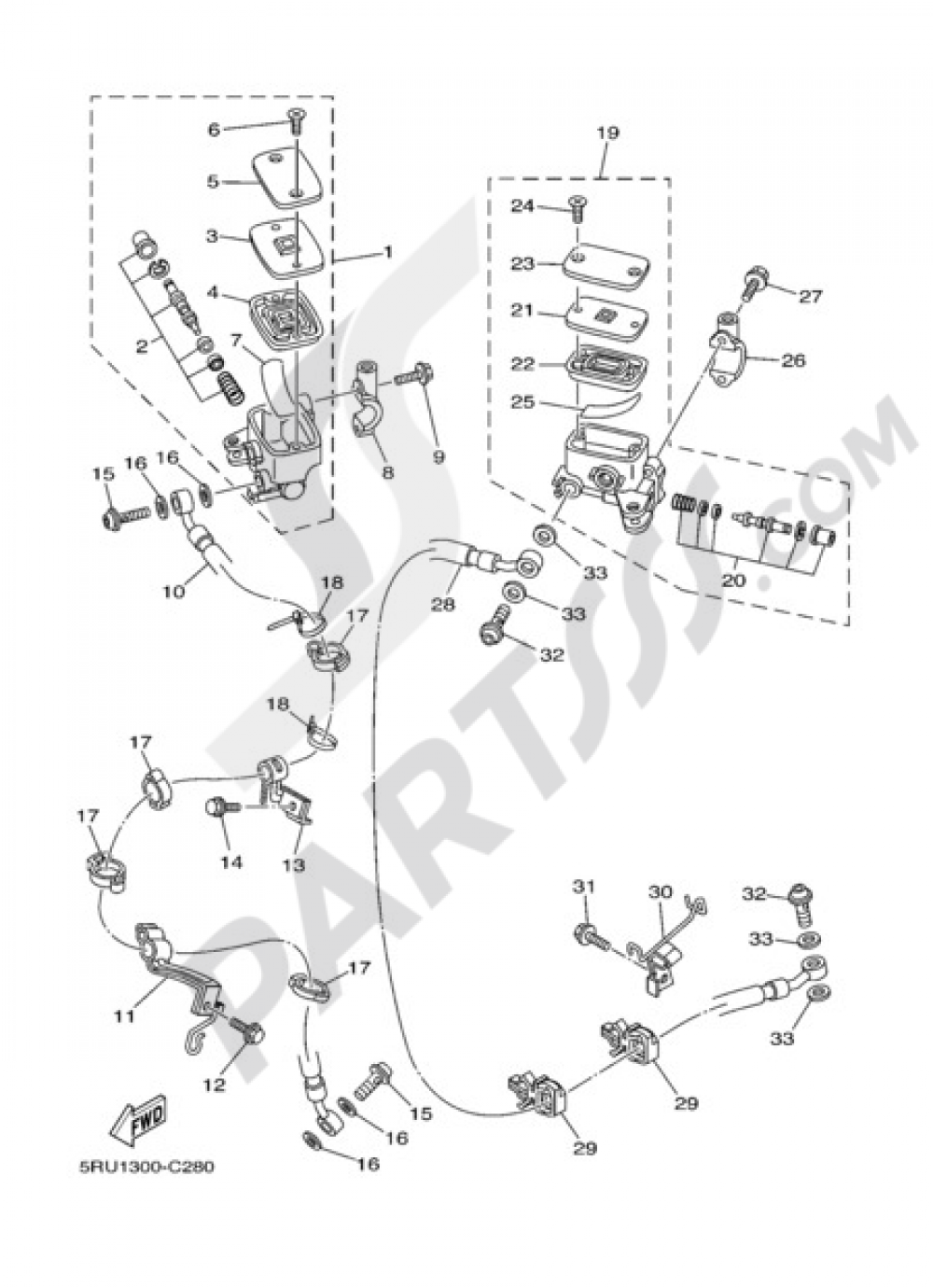 FRONT MASTER CYLYNDER Yamaha Majesty 400 2004