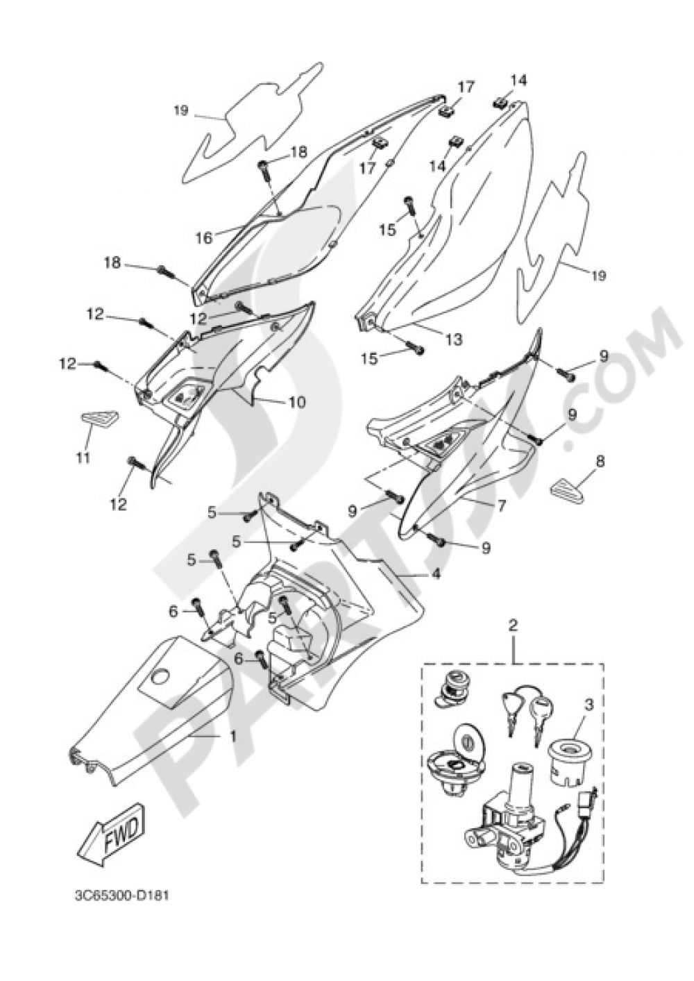 SIDE FAIRING / COWLING Yamaha AEROX R 2005