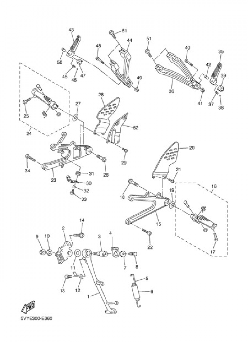 STAND & FOOTREST Yamaha YZF-R1 2006
