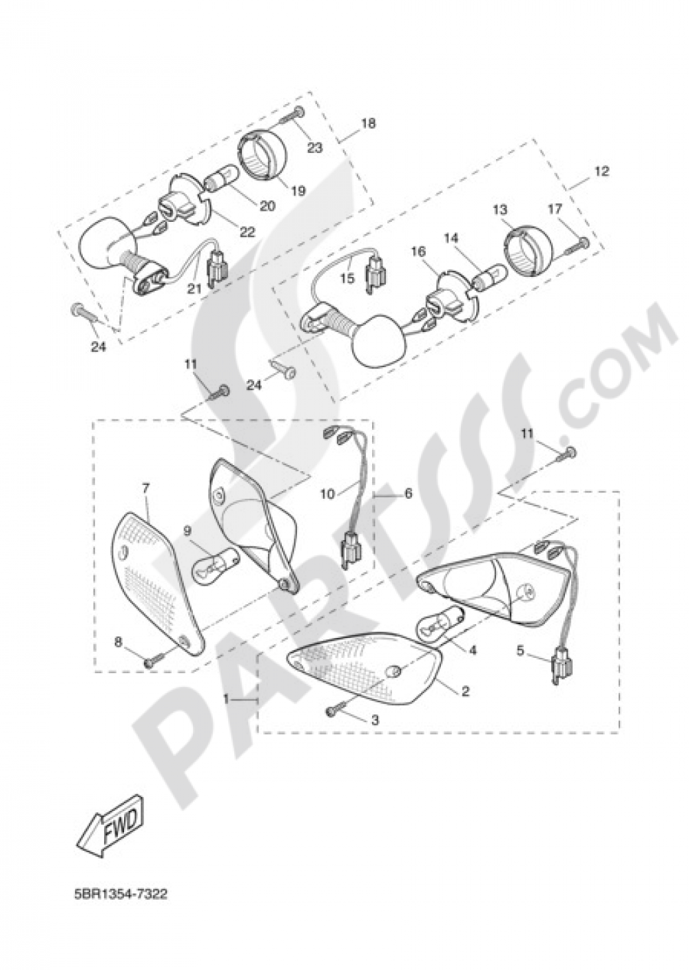 CLIGNOTANTS Yamaha AEROX R 2002