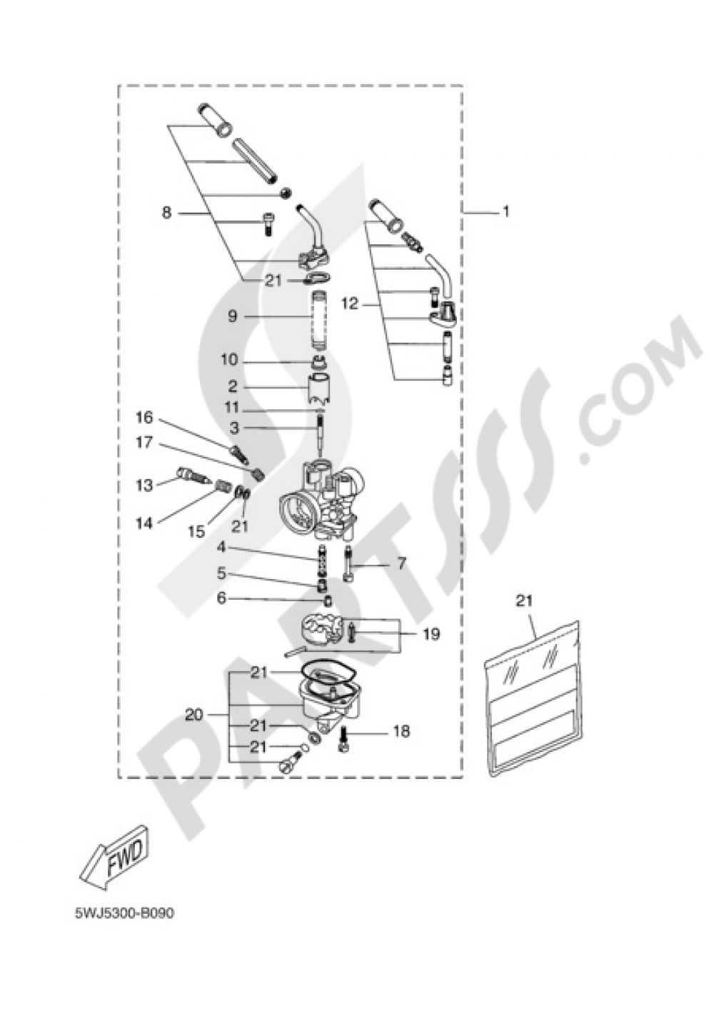 CARBURET0R 2 Yamaha AEROX R 2004
