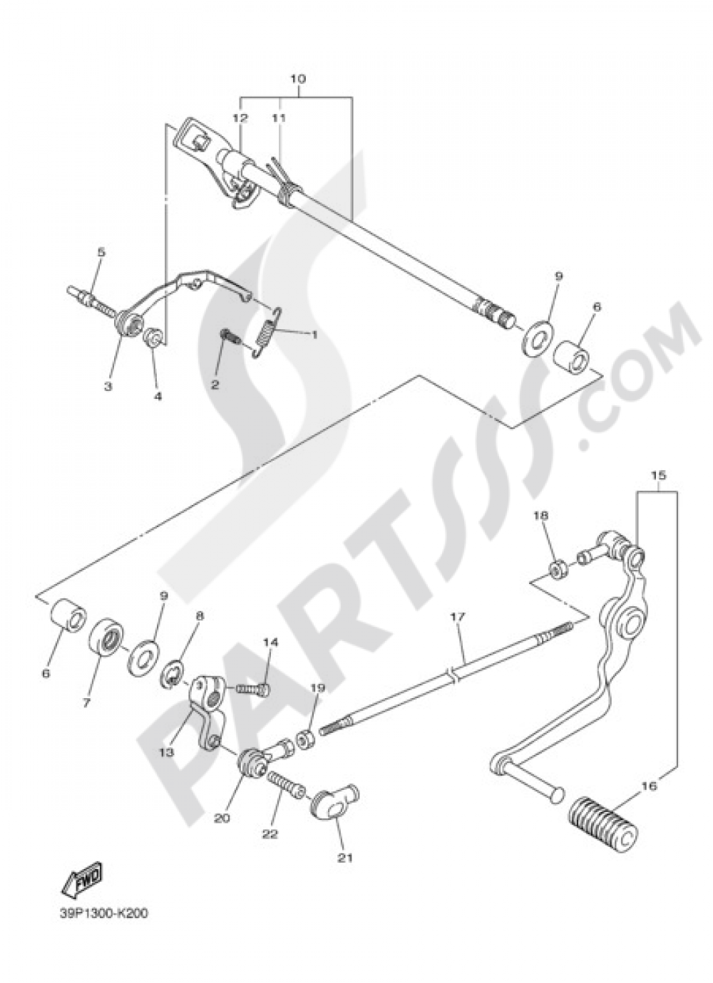 GEAR SHIFT AND PEDAL Yamaha FZ8 2010