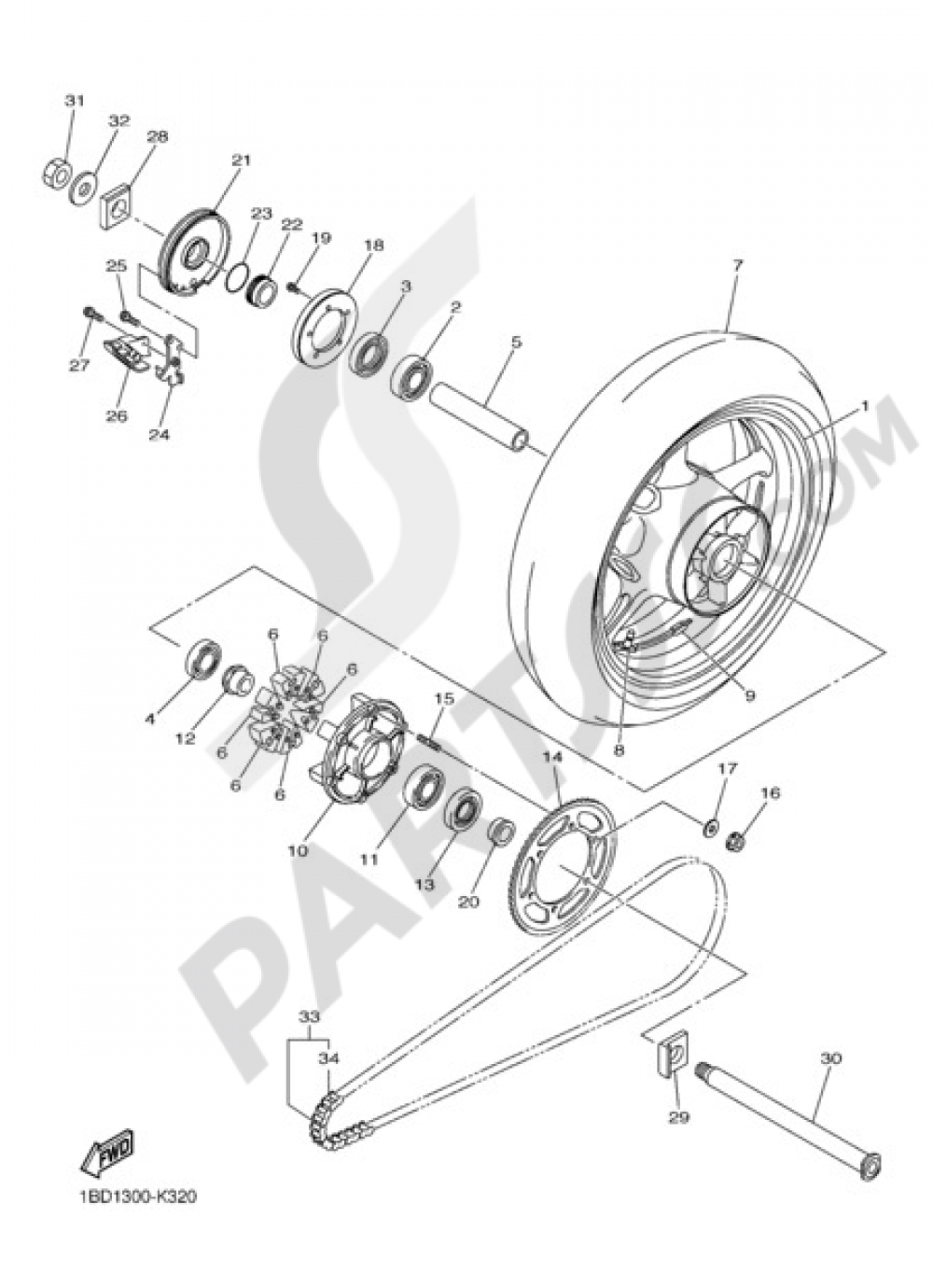REAR WHEEL Yamaha FZ8 2010