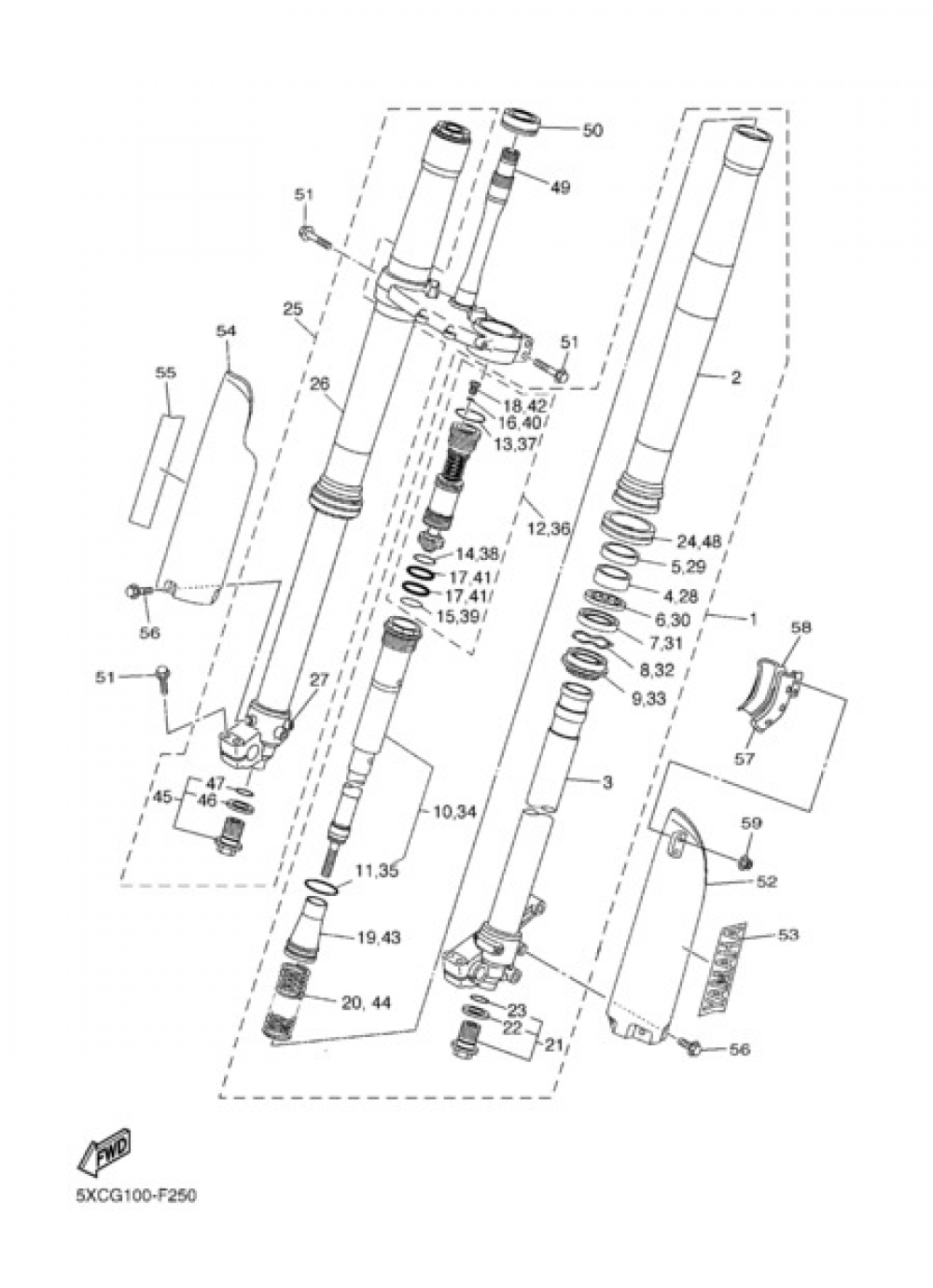 FRONT FORK Yamaha YZ250F 2007