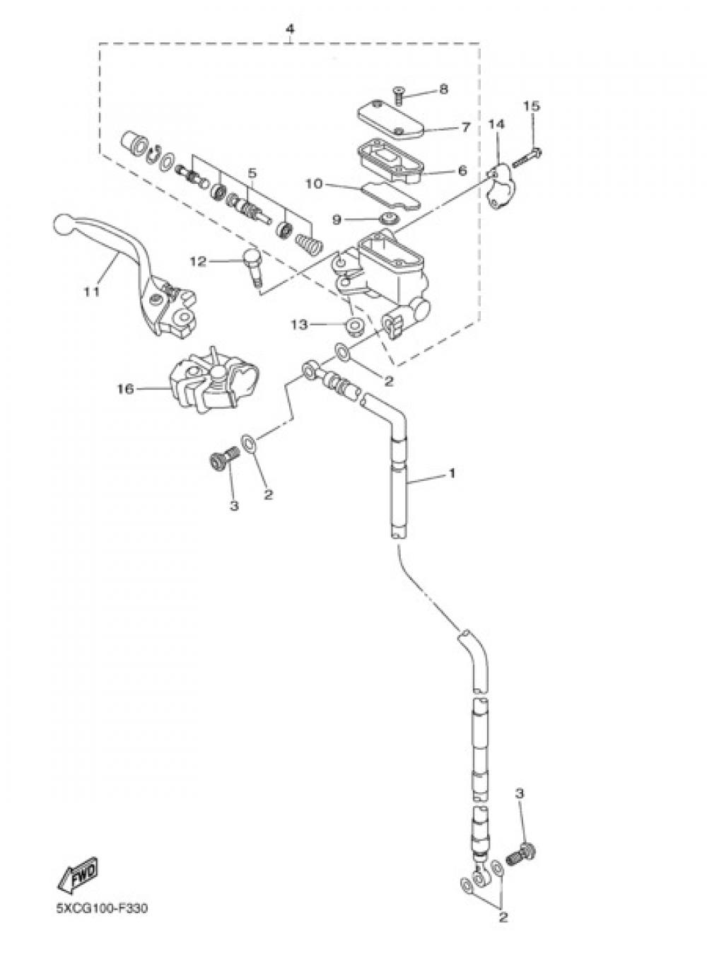 FRONT MASTER CYLINDER Yamaha YZ250F 2007