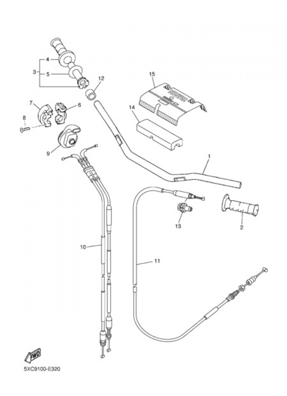 STEERING HANDLE & CABLE Yamaha YZ250F 2008