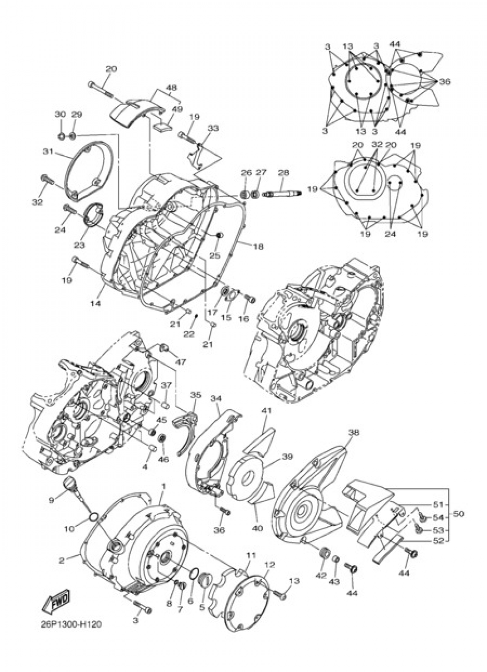 CRANKCASE COVER 1 Yamaha XVS950A Midnight Star 2009