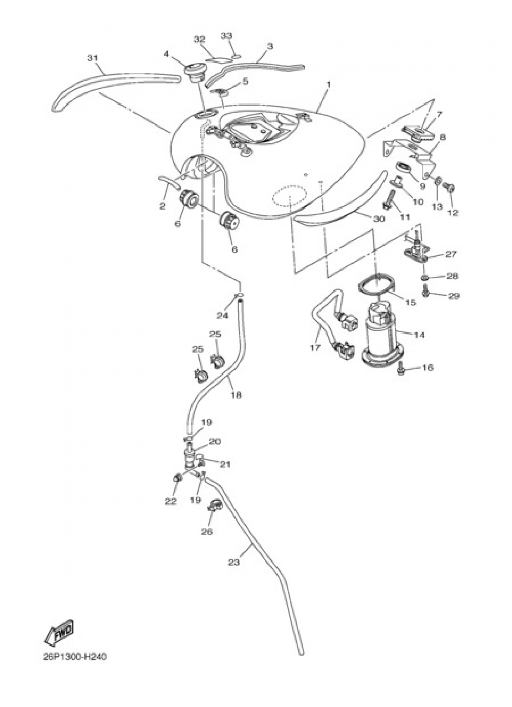 FUEL TANK Yamaha XVS950A Midnight Star 2009