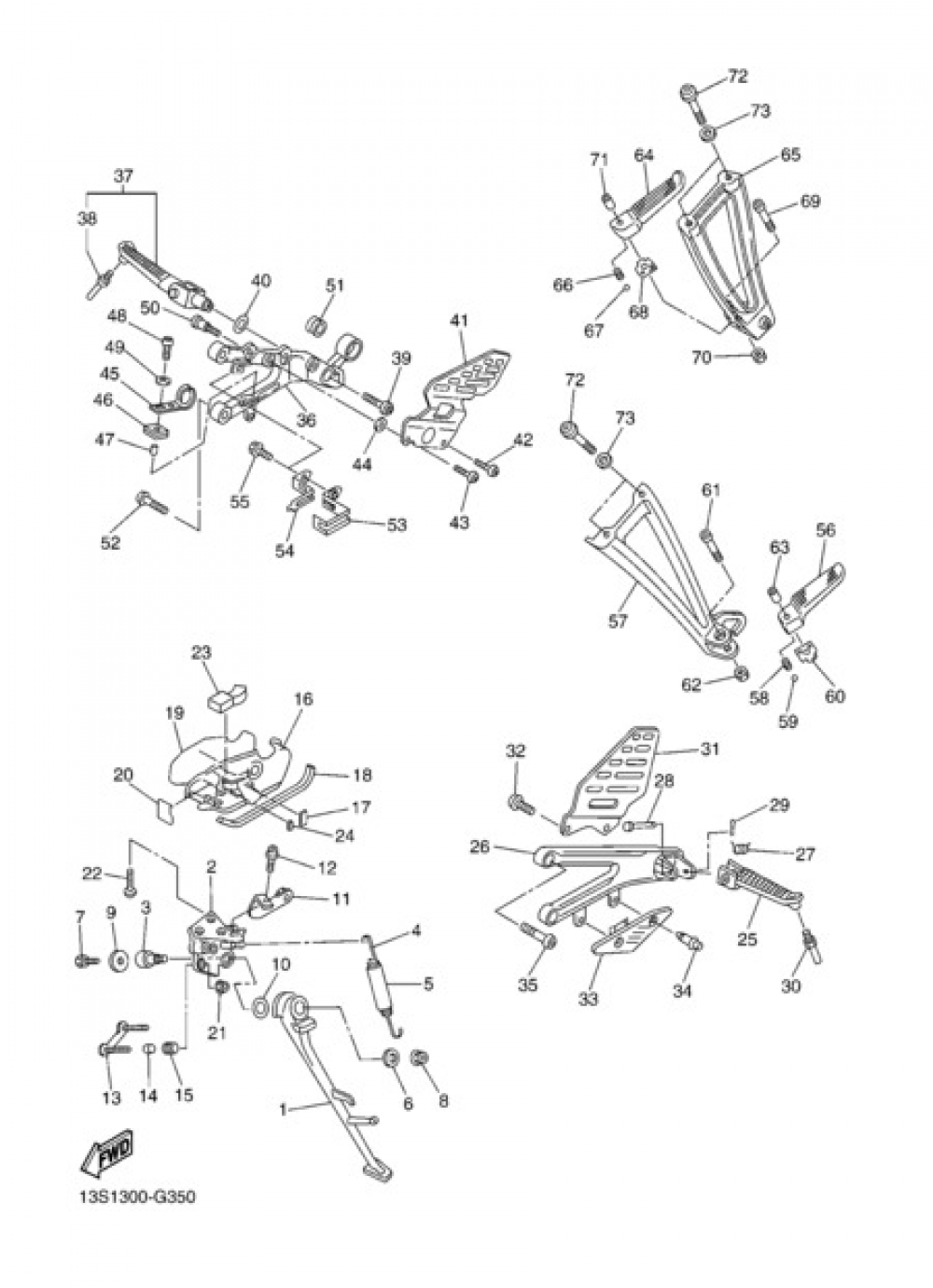 STAND & FOOTREST Yamaha YZF-R6 2009
