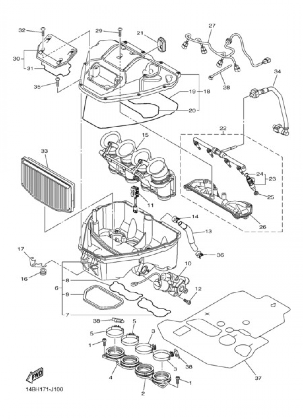 INTAKE Yamaha YZF-R1 2010