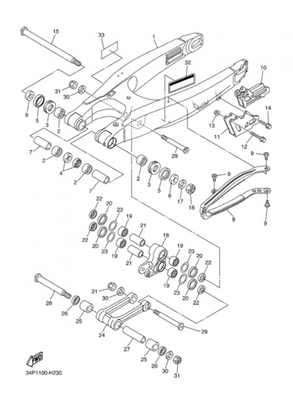 REAR ARM Yamaha YZ450F 2009
