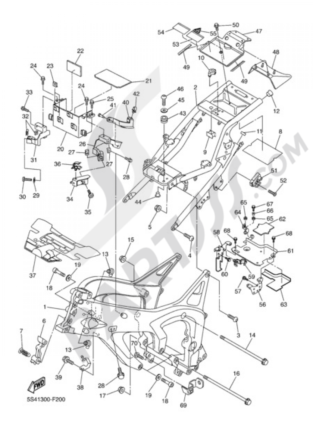 FRAME Yamaha FZ6 S2 ABS 2009