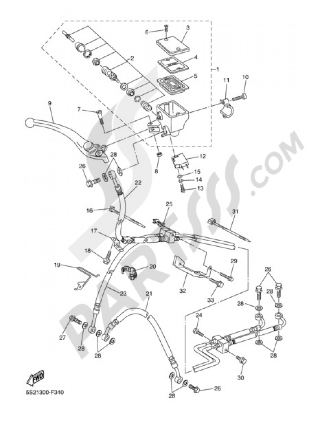 CILINDRO MAESTRO DELANTERO Yamaha FZ6 S2 ABS 2007