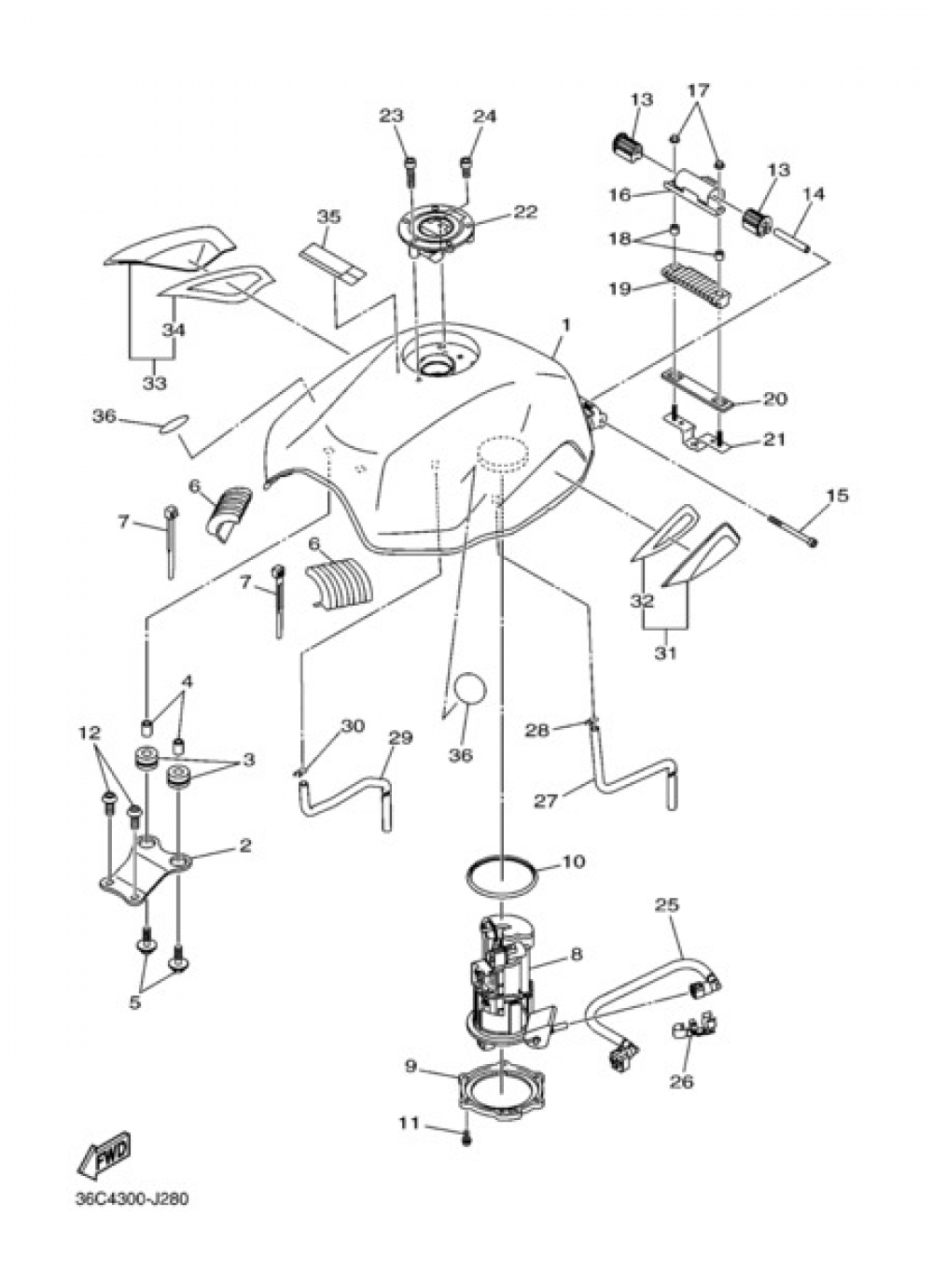 FUEL TANK Yamaha XJ6 Diversion F 2010