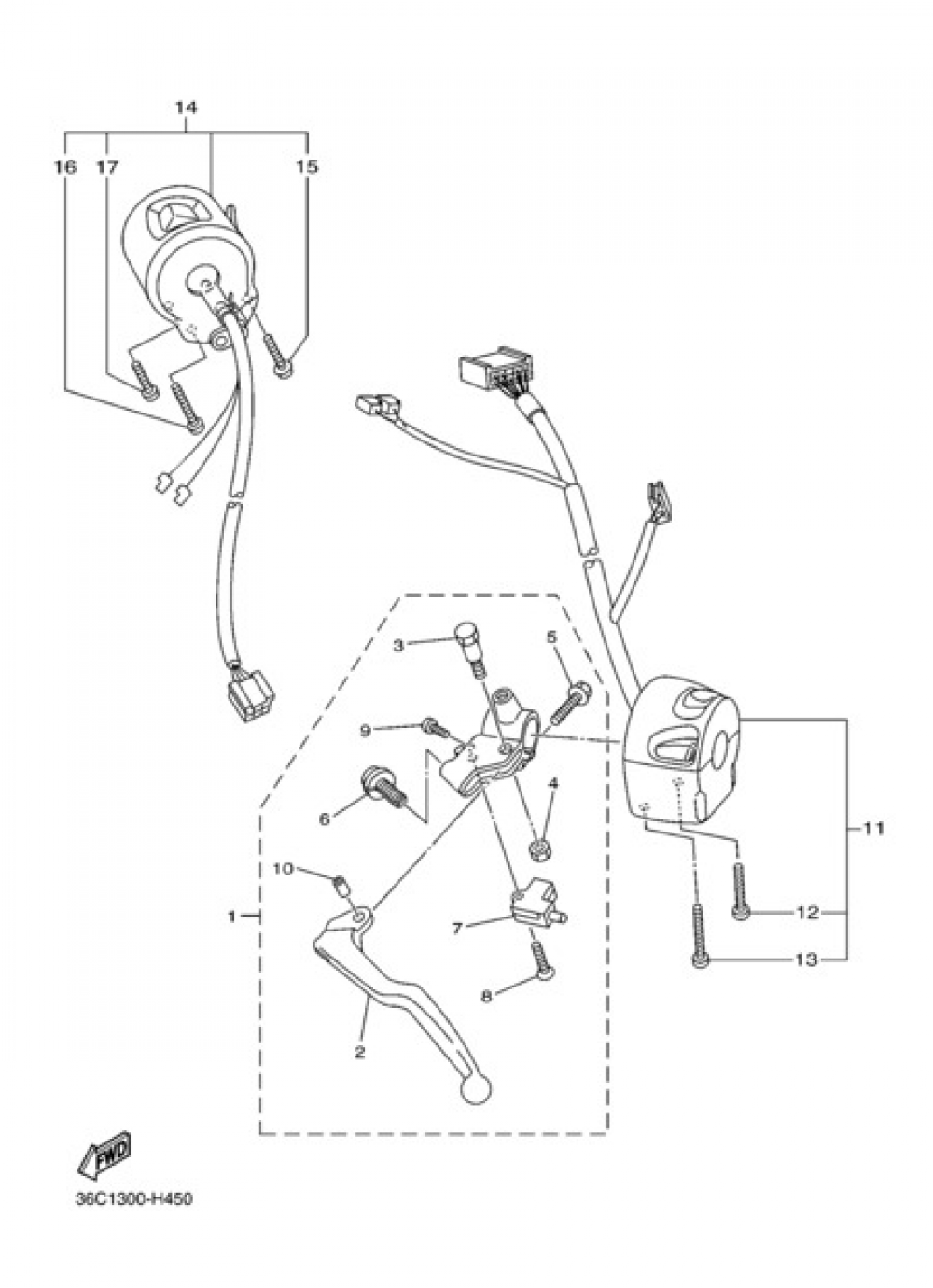 HANDLEBAR SWITCH AND LEVER Yamaha XJ6 Diversion F 2010