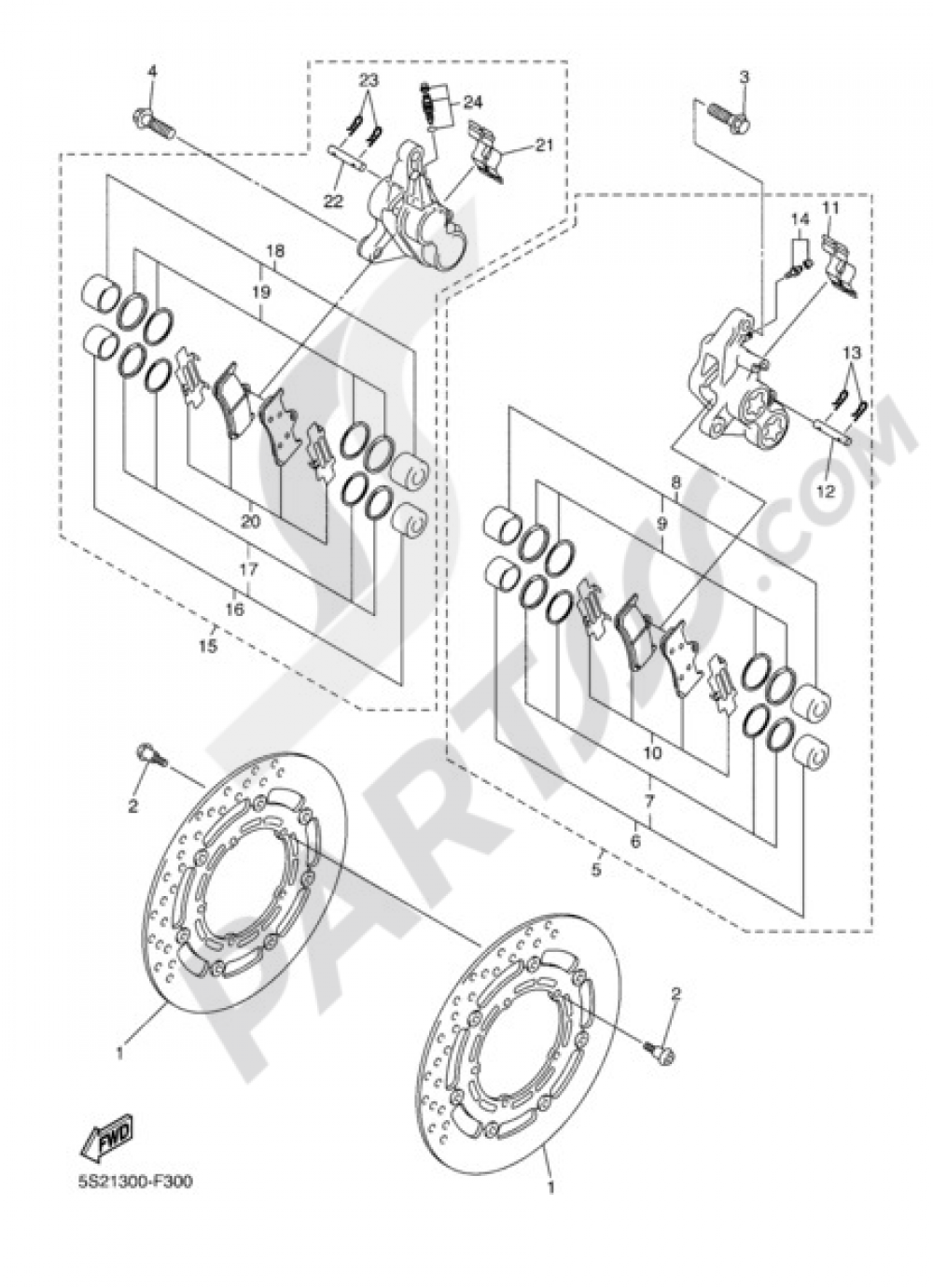 FRONT BRAKE CALIPPER Yamaha FZ6 Fazer S2 ABS 2008