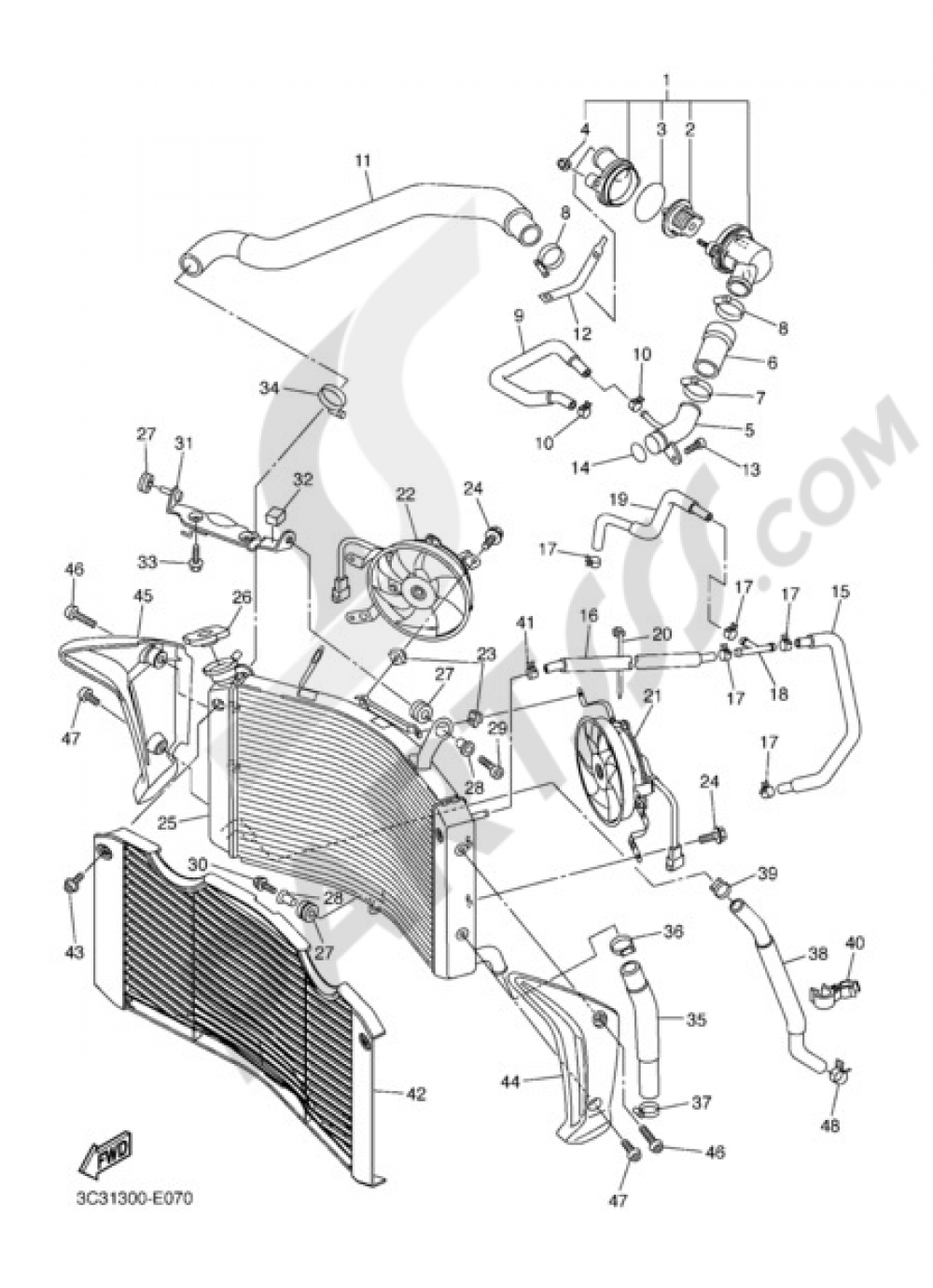 RADIATOR AND HOSE Yamaha FZ1 Fazer ABS 2007