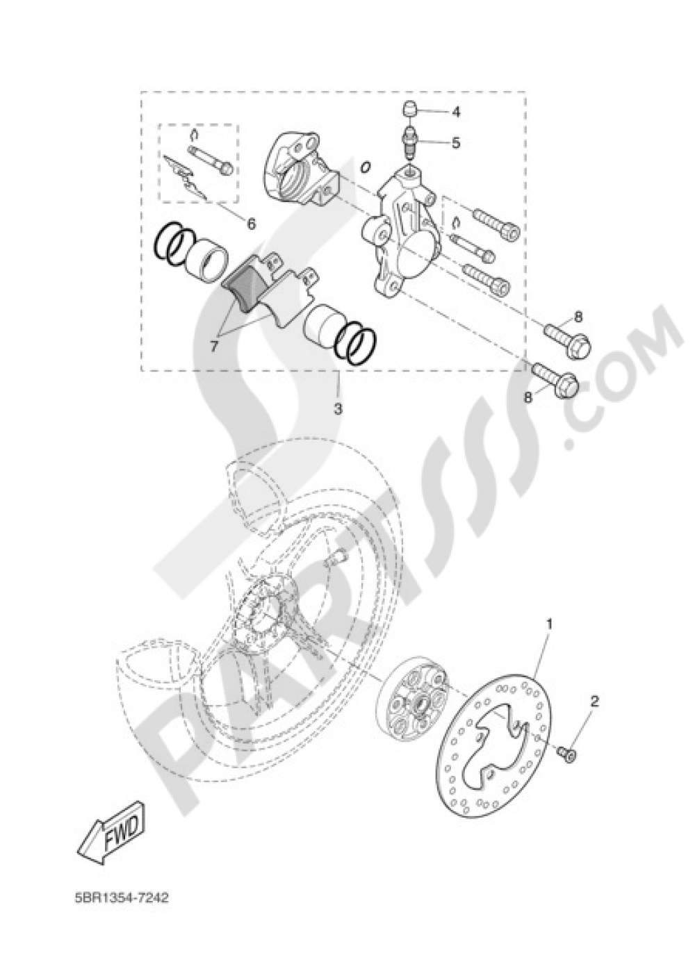 REAR BRAKE CALIPPER Yamaha AEROX R 2003