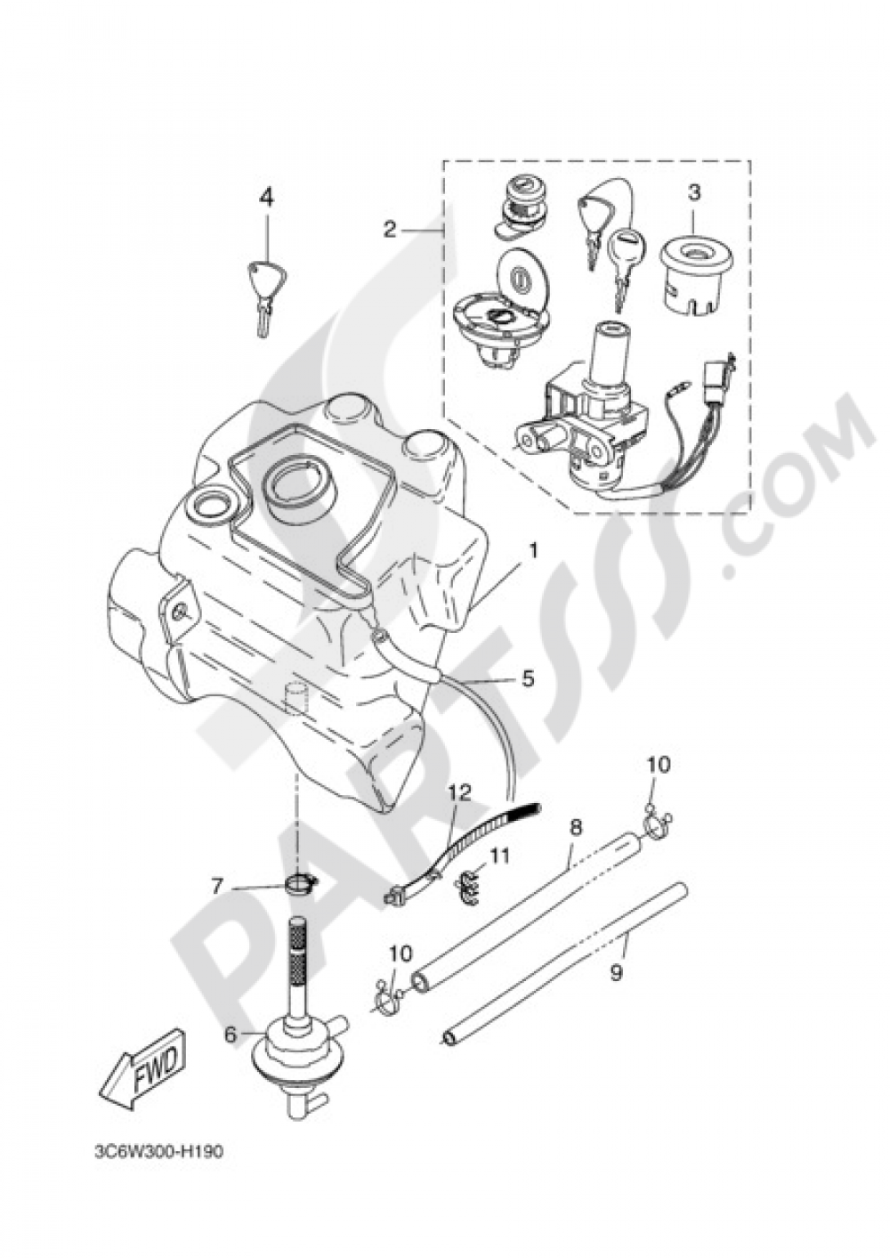 FUEL TANK Yamaha AEROX R 2011