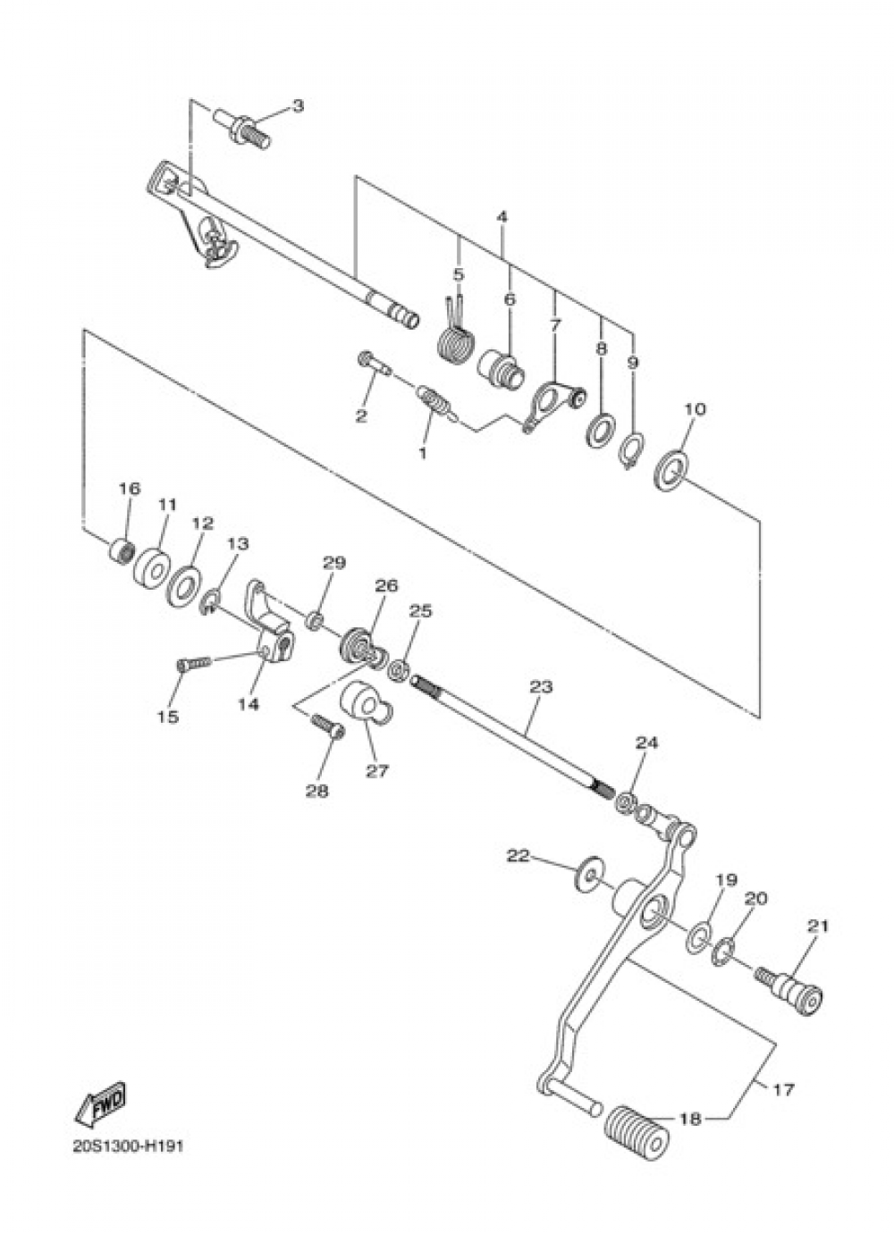 GEAR SHIFT AND PEDAL Yamaha XJ6 Diversion 2010