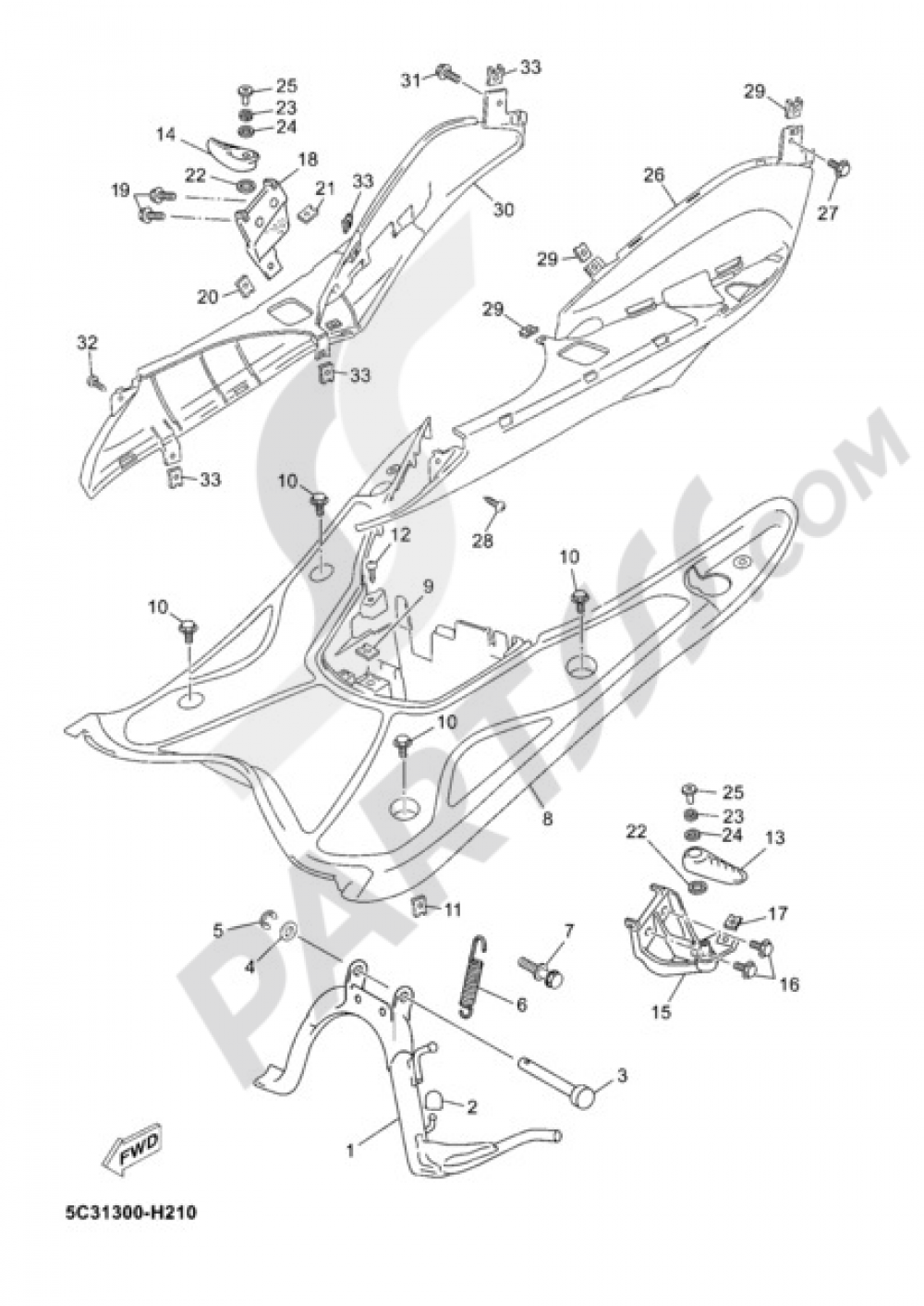 SOPORTE & APOYAPIE Yamaha Neo's 4T 2011