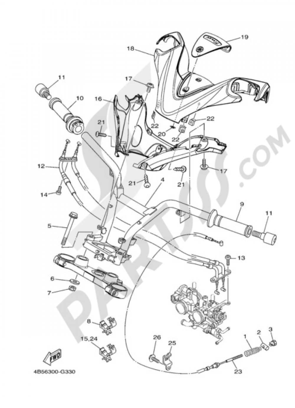 HANDELBAR AND CABLES Yamaha T-Max ABS 2011