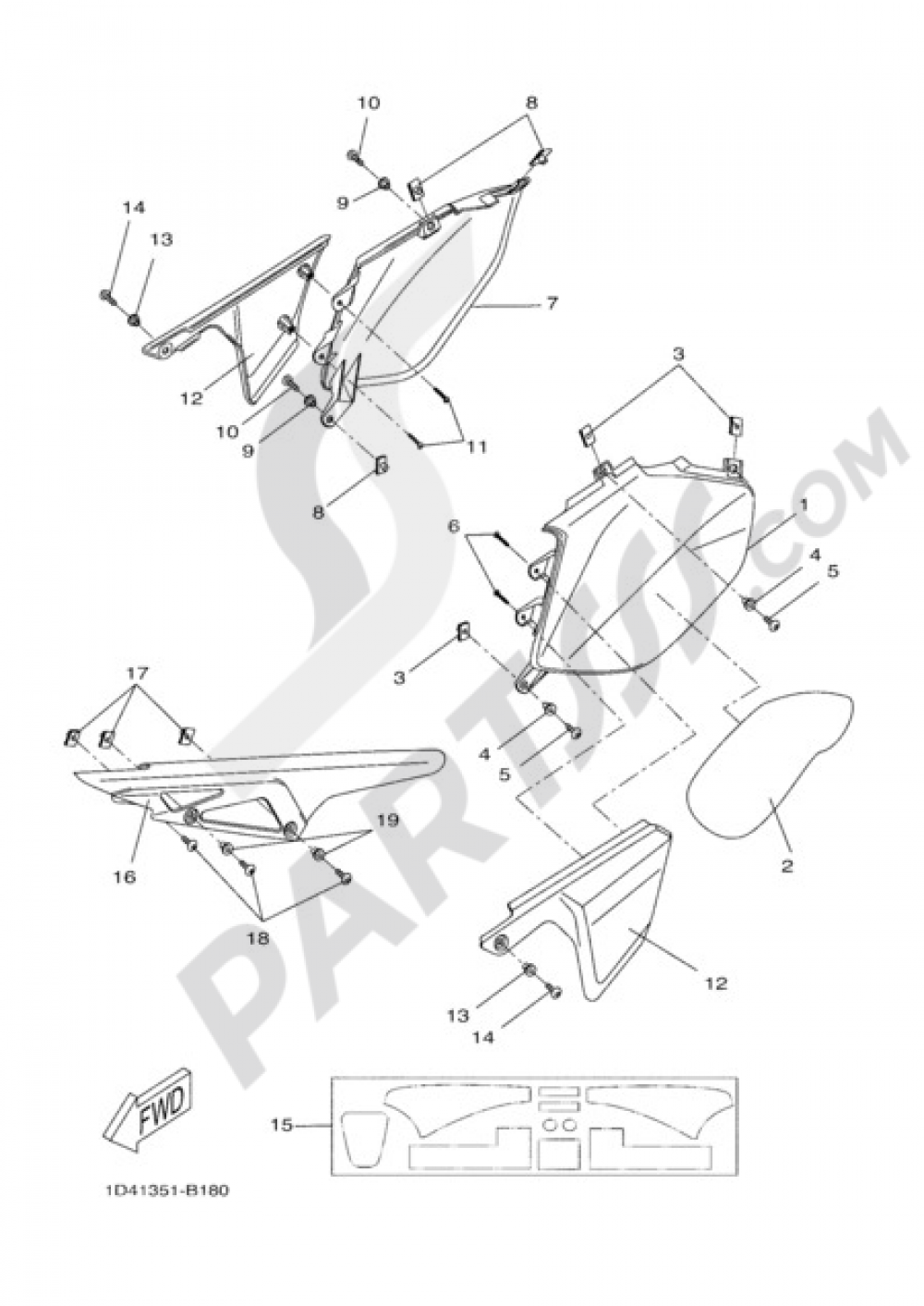 SIDE FAIRING / COWLING Yamaha DT50R 2006