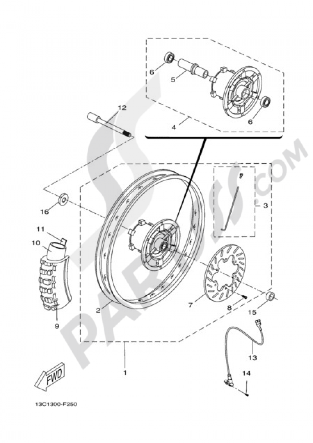 FRONT WHEEL Yamaha DT50R 2007