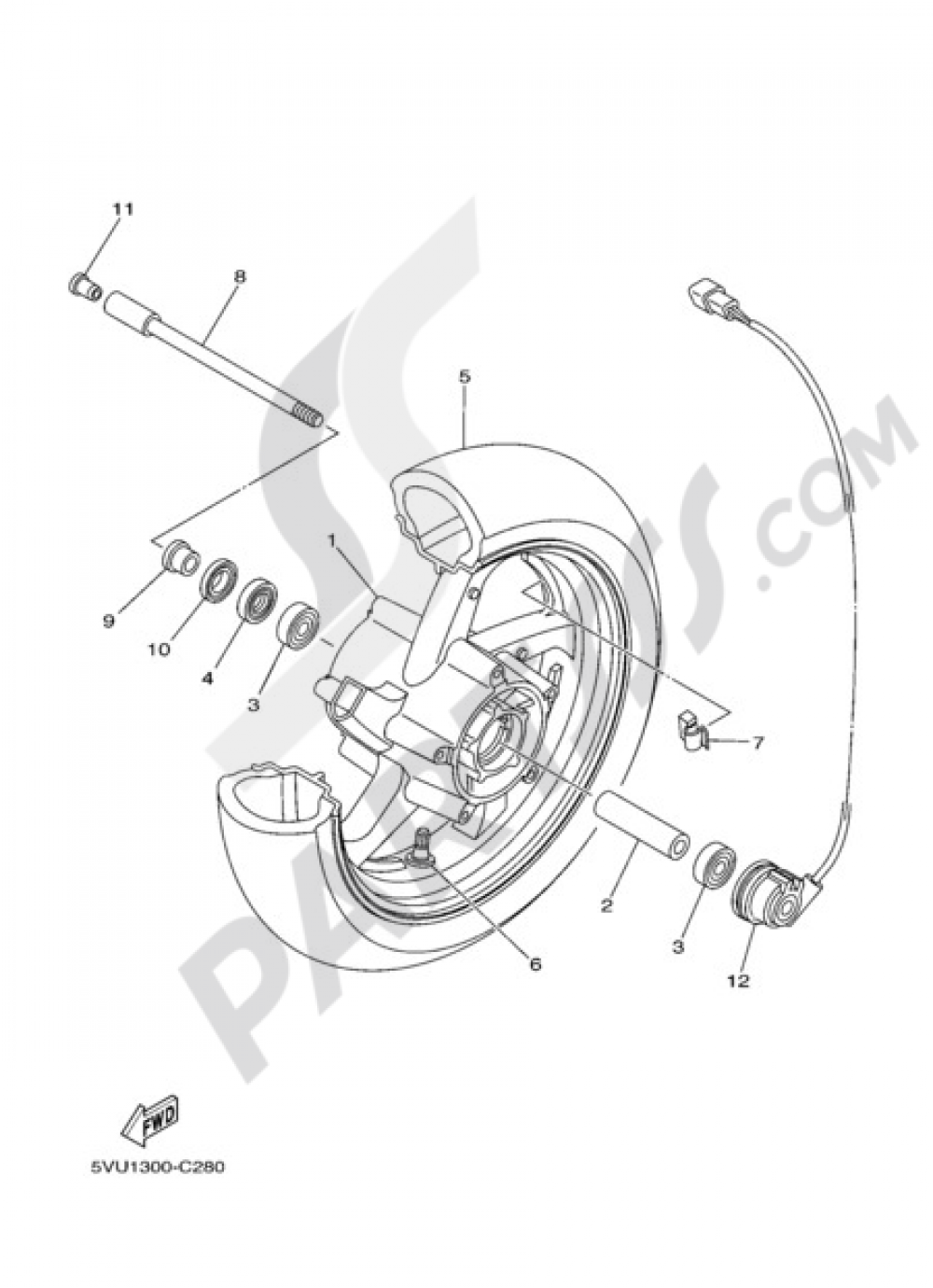 FRONT WHEEL Yamaha T-Max 2005